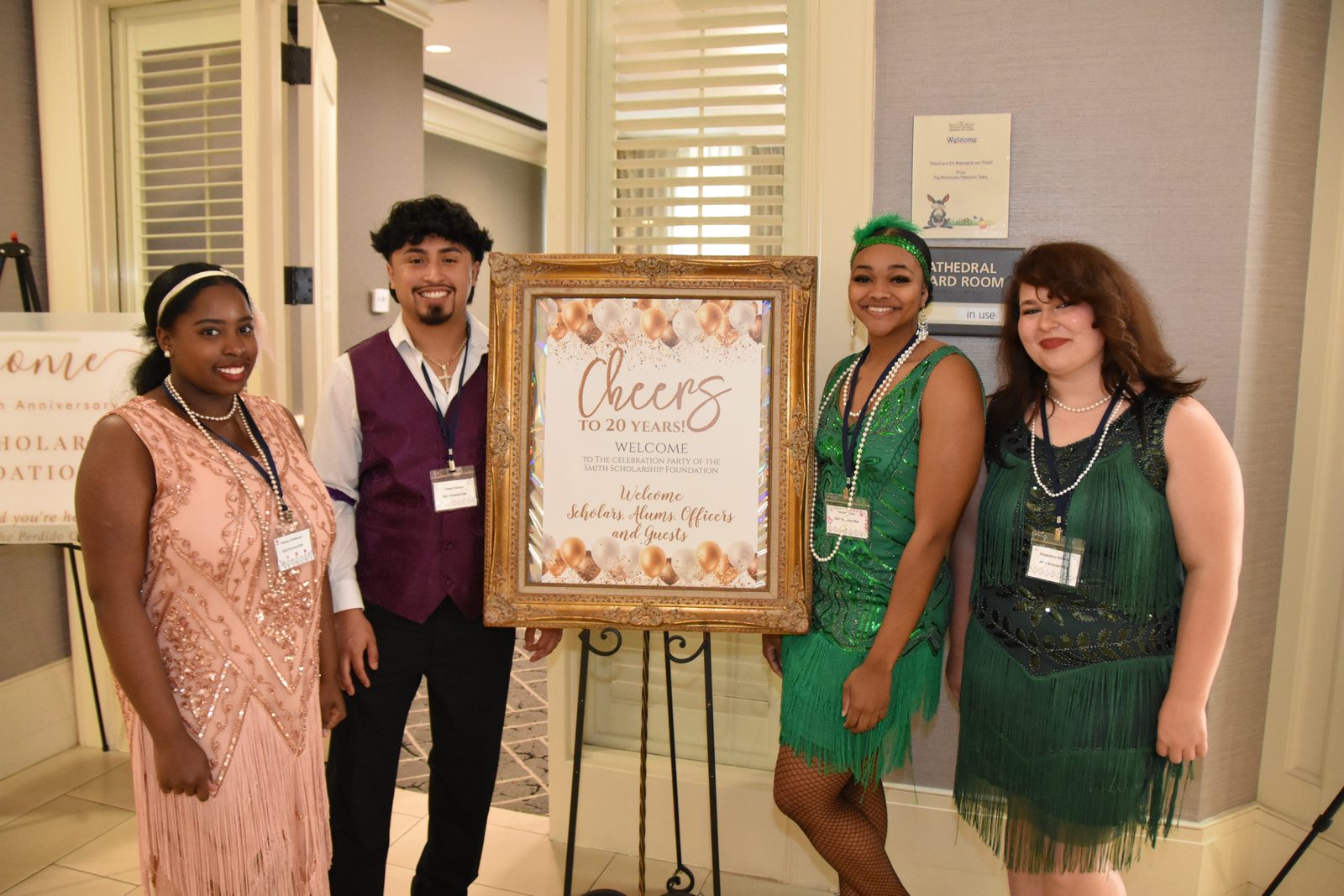 Scholars and alumni celebrating the Foundation's 20th anniversary