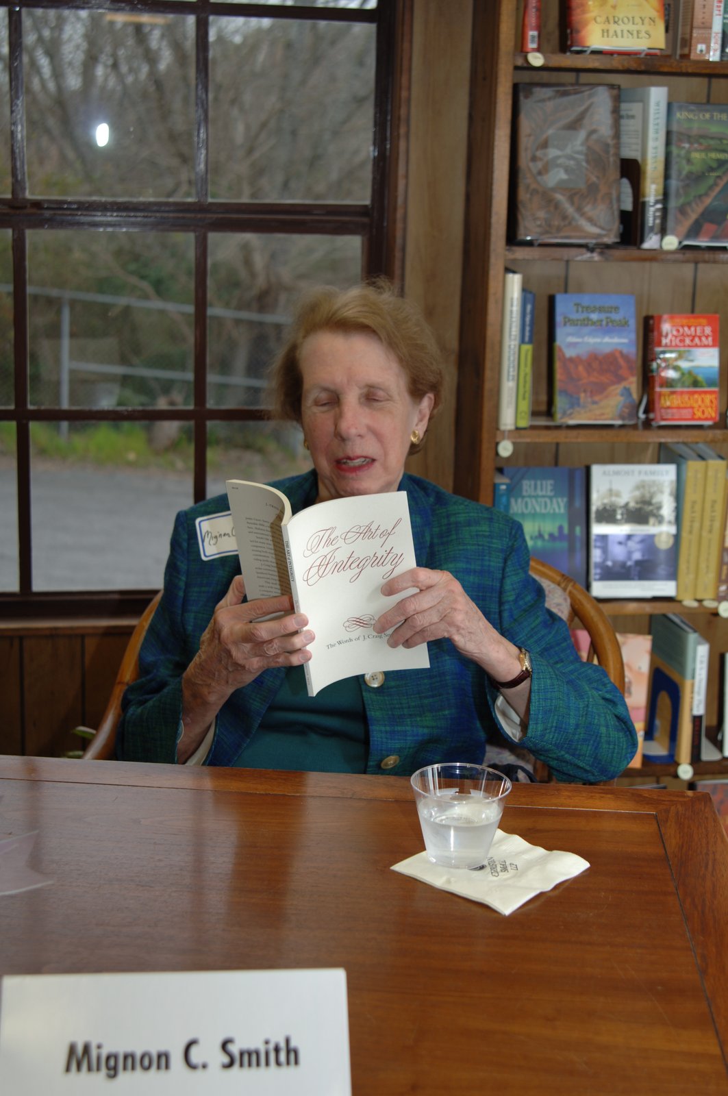 Mignon C. Smith reading from The Art of Integrity: The Words of J. Craig Smith