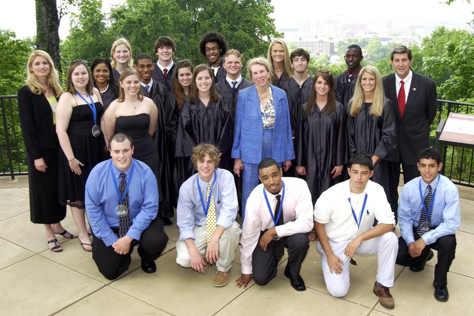 Mignon C. Smith with a group of Smith Scholars overlooking Birmingham